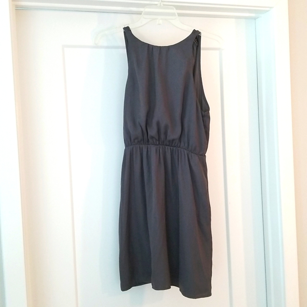 Forever 21 Sleeveless Grey Silk Style Dress Size XS